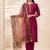 Women Regular Thread Work Kurta with Trousers & With Dupatta