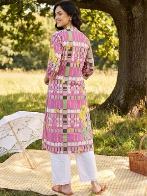 Women Printed Regular Pure Cotton Kurta with Palazzos 4