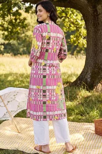Women Printed Regular Pure Cotton Kurta with Palazzos