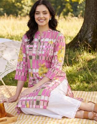 Women Printed Regular Pure Cotton Kurta with Palazzos 5