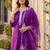 Women Ethnic Motifs Embroidered Regular Thread Work Liva Kurta with Trousers & With Dupatta