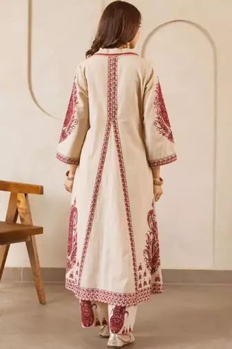 Women Paisley Printed Regular Pure Cotton Kurta with Trousers