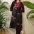 Women Animal Printed Empire Thread Work Pure Cotton Kurta with Trousers