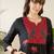 Women Animal Printed Empire Thread Work Pure Cotton Kurta with Trousers