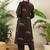 Women Animal Printed Empire Thread Work Pure Cotton Kurta with Trousers