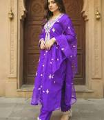 Women Ethnic Motifs Embroidered Regular Kurta with Trousers & With Dupatta
