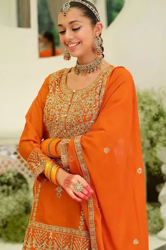 Women Ethnic Motifs Embroidered Regular Kurta with Palazzos & With Dupatta