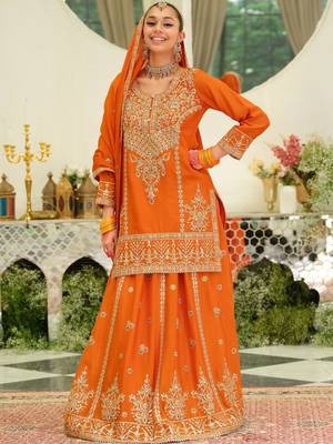 Women Ethnic Motifs Embroidered Regular Kurta with Palazzos & With Dupatta 4