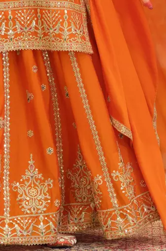 Women Ethnic Motifs Embroidered Regular Kurta with Palazzos & With Dupatta