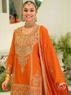 Women Ethnic Motifs Embroidered Regular Kurta with Palazzos & With Dupatta 6