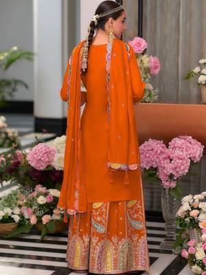 Women Embroidered Regular Sequinned Kurta with Palazzos & With Dupatta 6