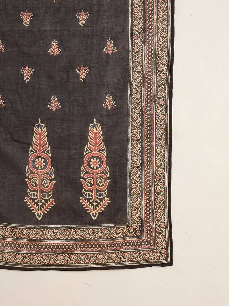 Women Ethnic Motifs Embroidered Regular Thread Work Pure Cotton Kurta with Trousers & With Dupatta