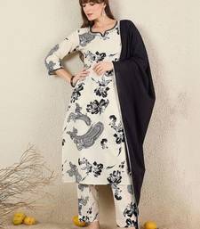 Women Floral Printed Regular Pure Cotton Kurta with Trousers & With Dupatta
