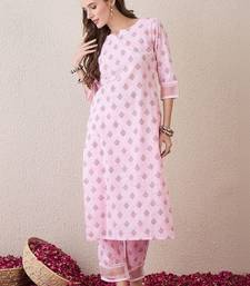 Women Floral Printed Regular Pure Cotton Kurta with Trousers