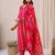 Women Ethnic Motifs Printed Regular Thread Work Chanderi Silk Kurta with Trousers & With Dupatta
