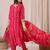 Women Ethnic Motifs Printed Regular Thread Work Chanderi Silk Kurta with Trousers & With Dupatta