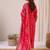 Women Ethnic Motifs Printed Regular Thread Work Chanderi Silk Kurta with Trousers & With Dupatta