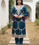 Women Ethnic Motifs Embroidered Regular Gotta Patti Kurta with Trousers