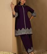 Women Embroidered Regular Thread Work Pure Cotton Kurta with Trousers
