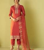 Women Ethnic Motifs Embroidered Regular Thread Work Kurta with Trousers & With Dupatta