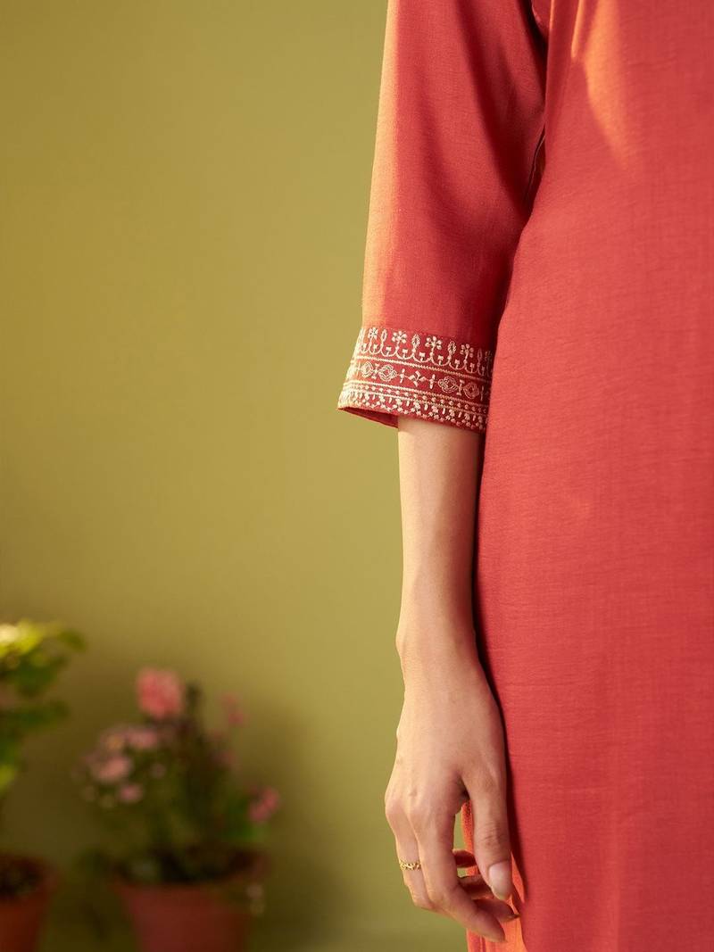 Women Ethnic Motifs Embroidered Regular Thread Work Kurta with Trousers & With Dupatta