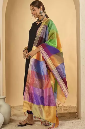 Women Regular Kurta with Palazzos & With Dupatta