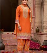 Women Ethnic Motifs Embroidered Regular Kurta with Patiala & With Dupatta