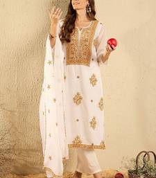 Women Ethnic Motifs Embroidered Regular Thread Work Kurta with Trousers & With Dupatta