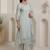 Women Floral Regular Thread Work Kurta with Trousers & With Dupatta