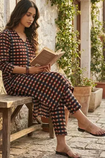 Women Regular Pure Cotton Kurta with Trousers