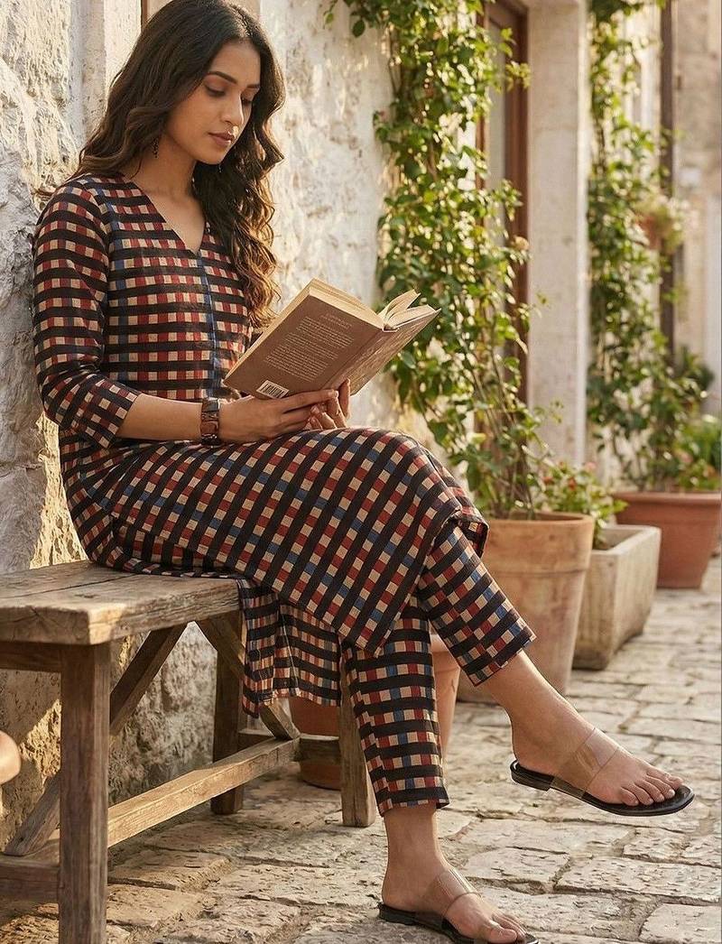 Women Regular Pure Cotton Kurta with Trousers