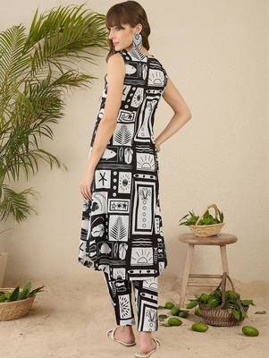 Women Printed Regular Pure Cotton Kurta with Trousers 7