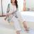Women Floral Printed Pure Cotton Kurti with Trousers