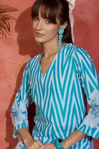 Women Printed Regular Pure Cotton Kurta with Trousers