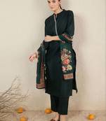 Women Floral Embroidered Regular Thread Work Kurta with Trousers & With Dupatta