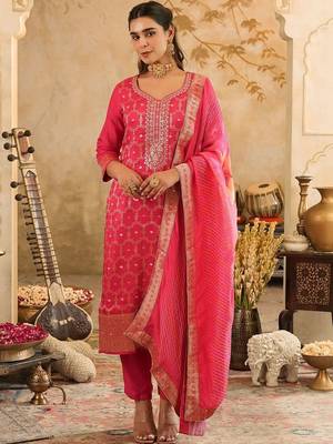 Women Ethnic Motifs Regular Kurta with Trousers & With Dupatta 1