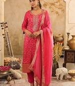 Women Ethnic Motifs Regular Kurta with Trousers & With Dupatta