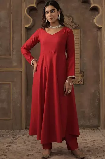 Women Regular Liva Kurta with Trousers & With Dupatta