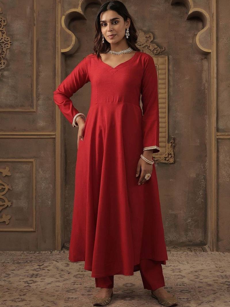 Women Regular Liva Kurta with Trousers & With Dupatta