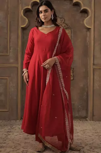 Women Regular Liva Kurta with Trousers & With Dupatta