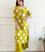 Women Printed Regular Thread Work Kurta with Palazzos