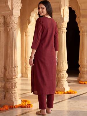 Women Ethnic Motifs Embroidered Regular Kurta with Trousers & With Dupatta 4