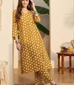 Women Printed Regular Pure Cotton Kurta with Trousers