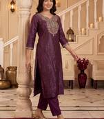 Women Ethnic Motifs Regular Thread Work Kurta with Trousers