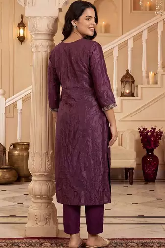 Women Ethnic Motifs Regular Thread Work Kurta with Trousers
