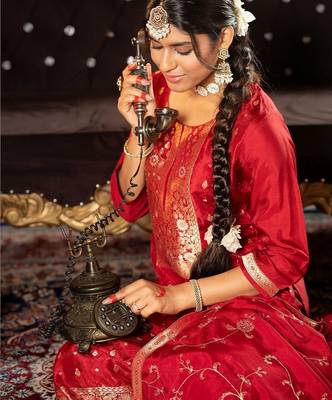 Women Ethnic Motifs Regular Kurta with Trousers & With Dupatta 2