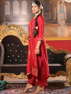Women Ethnic Motifs Regular Kurta with Trousers & With Dupatta 5