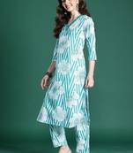 Women Floral Printed Regular Pure Cotton Kurta with Trousers