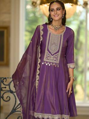 Women Ethnic Motifs Embroidered Regular Kurta with Trousers & With Dupatta 4