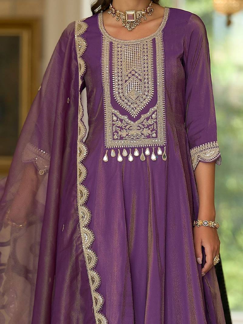 Women Ethnic Motifs Embroidered Regular Kurta with Trousers & With Dupatta
